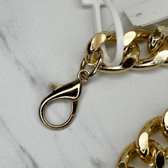 A New Day Chunky Gold Tone Metal Chain Link Belt Small (S) NWT ✨ - Picture 3 of 12